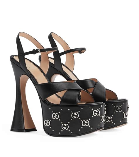 gucci studded platform sandals|Gucci transparent sandals.